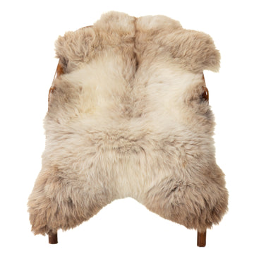 Thick Cushy Light Brown to White Mix Sheepskin