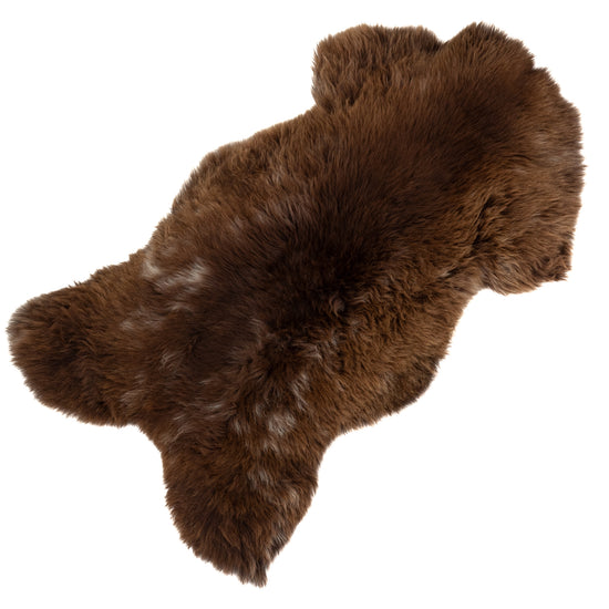 Thick Cushy Light Brown w White Sheepskin Rug