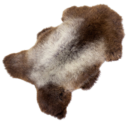 Thick Cushy Silver Gray to Brown Sheepskin