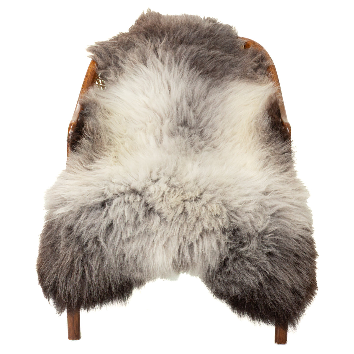 Thick Cushy Silver and Gray Sheepskin