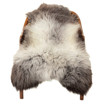 Thick Cushy Silver and Gray Sheepskin