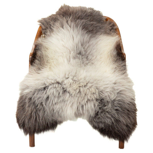 Thick Cushy Silver and Gray Sheepskin