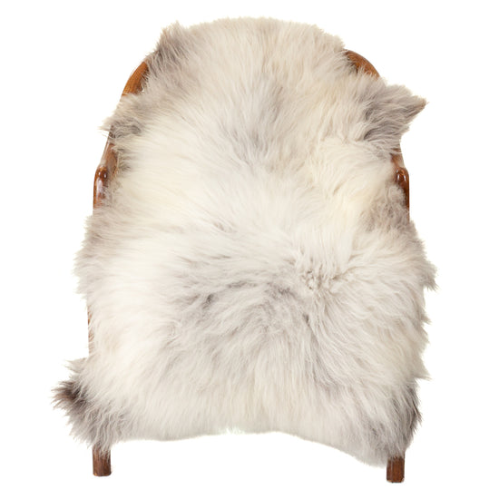 Thick Cushy Silver White w Light Gray Sheepskin