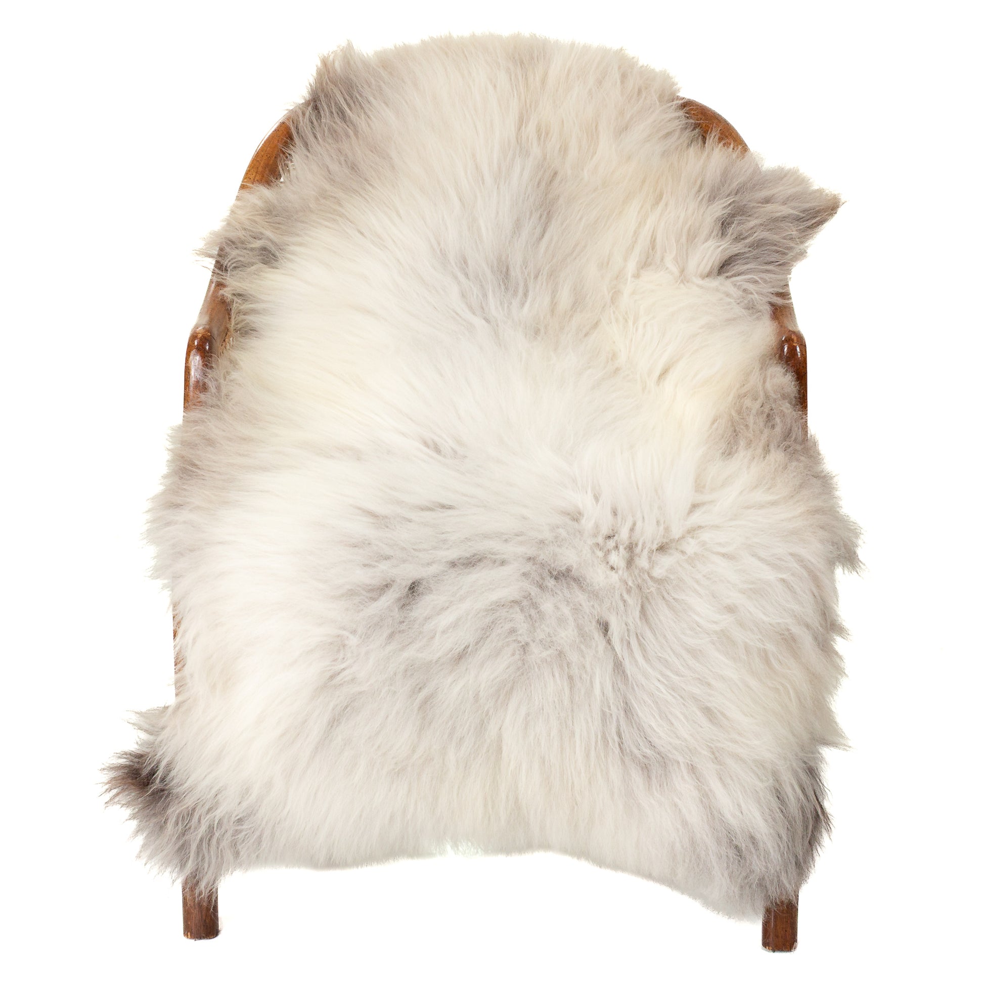 Thick Cushy Silver White w Light Gray Sheepskin