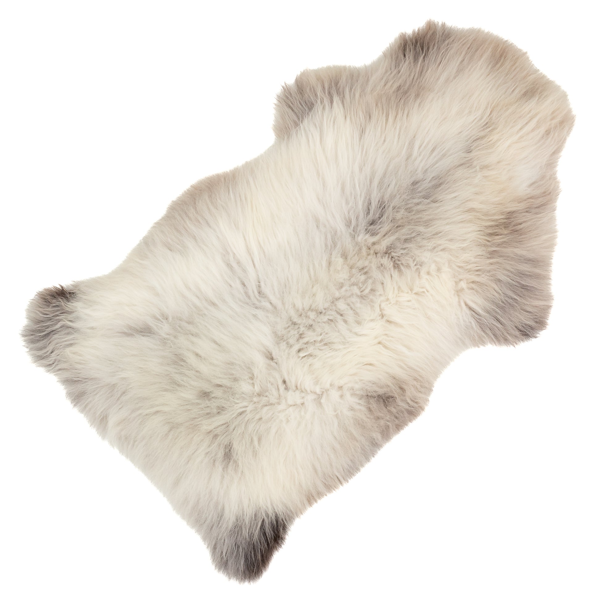 Thick Cushy Silver White w Light Gray Sheepskin Rug