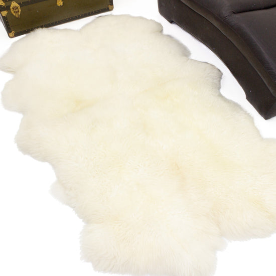 Suffolk Thick Cushy Ivory White Quad Sheepskin