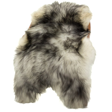 Thick Cushy White w Black Dyed Tips Icelandic Sheepskin