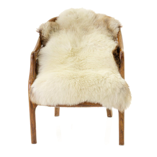 Thick Cushy White w Brown Edges Sheepskin