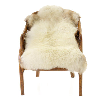 Thick Cushy White w Brown Edges Sheepskin