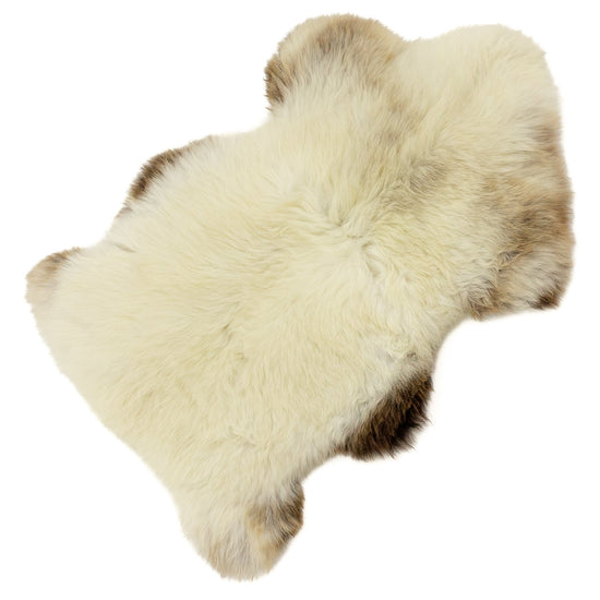 Thick Cushy White w Brown Edges Sheepskin