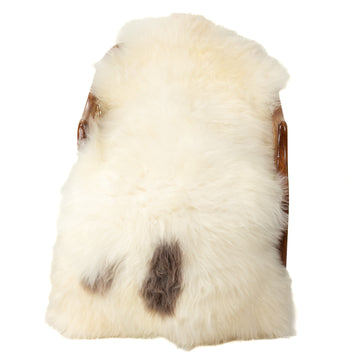 Thick Cushy White w Brown and Light Mottling Sheepskin