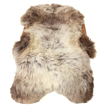 Thick Cushy White w Brown Mix Sheepskin
