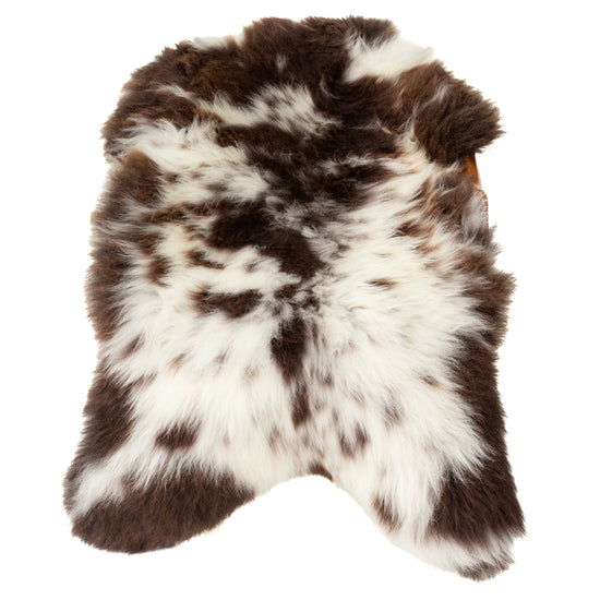 Thick Cushy White and Brown Mixed Spots Sheepskin