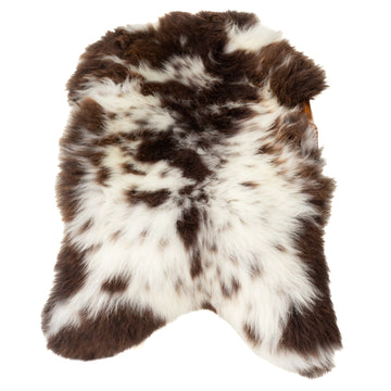 Thick Cushy White and Brown Mixed Spots Sheepskin