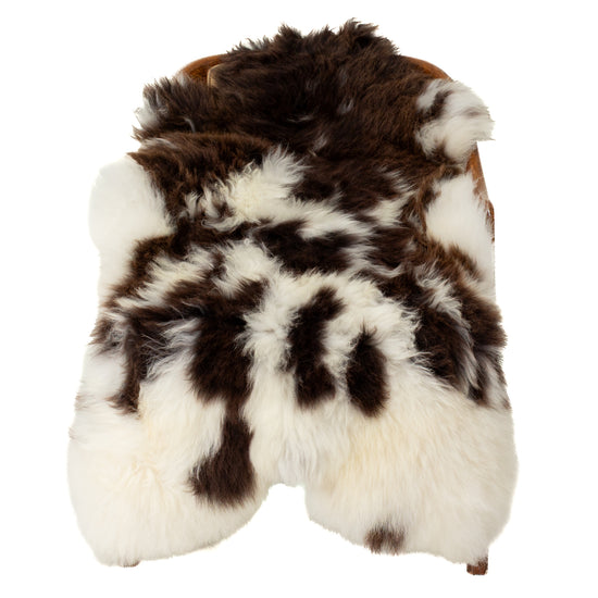 Thick Cushy White and Brown Spots Sheepskin