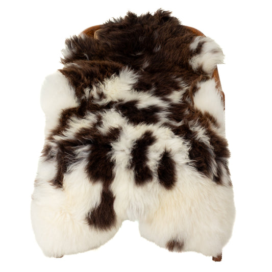 Thick Cushy White and Brown Spots Sheepskin