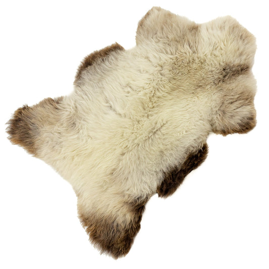 Thick Cushy White w Dark Brown Edges Sheepskin