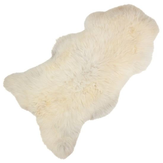 Thick Cushy White w Faint Mottled Sheepskin Rug