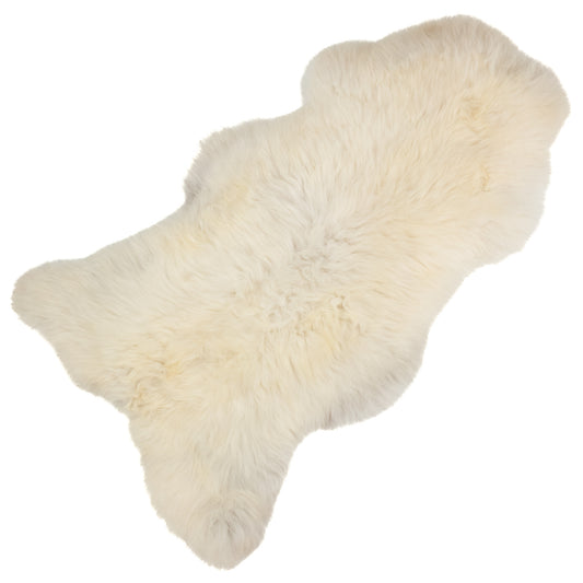 Thick Cushy White w Faint Mottled Sheepskin Rug