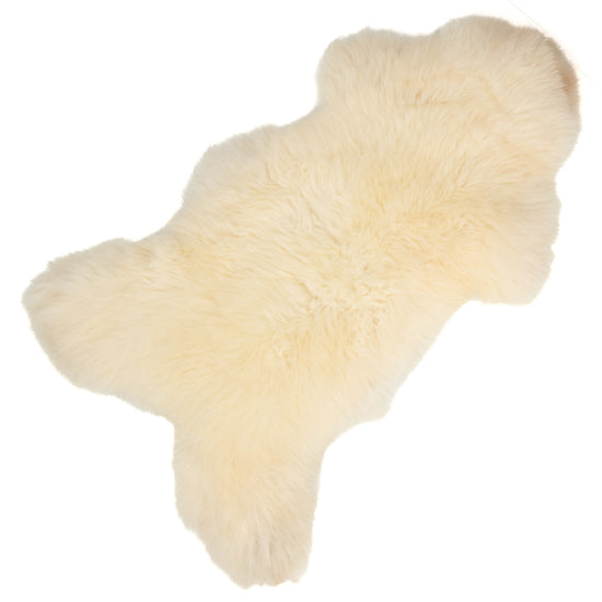 Thick Cushy Ivory White w Faint Mottling Sheepskin Rug