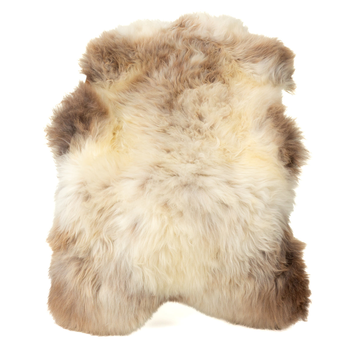 Large Thick Cushy Ivory White w Light Brown Mottled Sheepskin