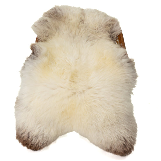 Thick Cushy Ivory White Mottled Sheepskin