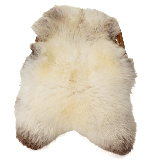Thick Cushy Ivory White Mottled Sheepskin