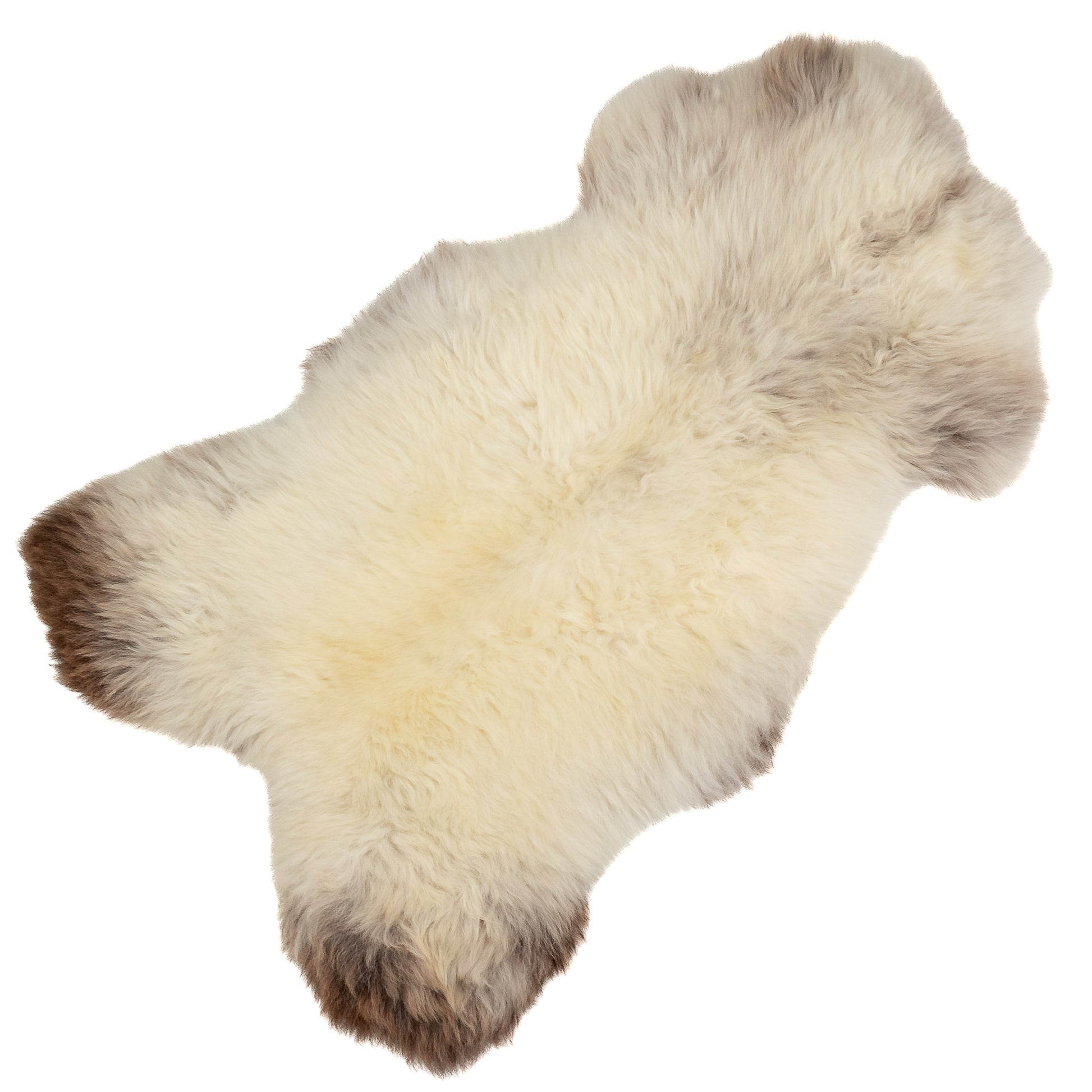 Thick Cushy Ivory White Mottled Sheepskin Rug