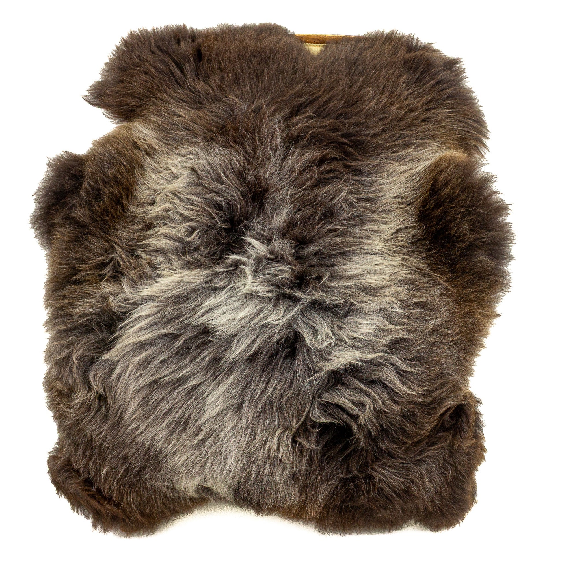 Wide Thick Cushy Dark Brown w Silver Sheepskin