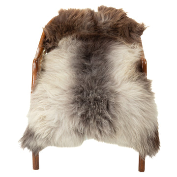 Thick Gray w Brown Mix Sheepskin
