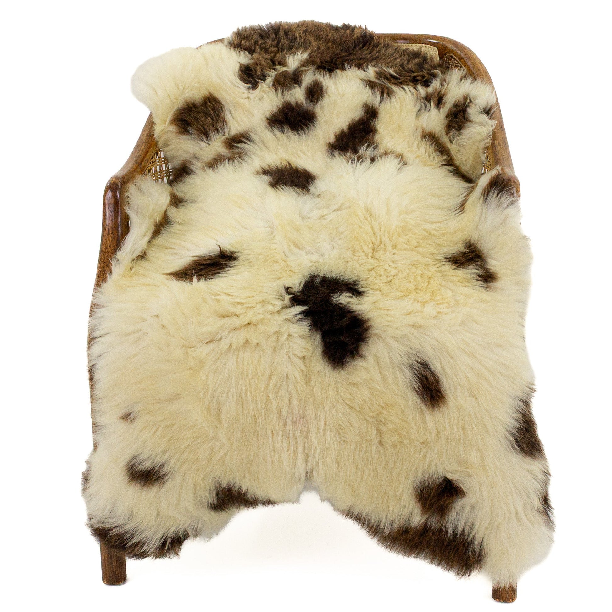 Thick Golden Ivory w Brown Spots Sheepskin