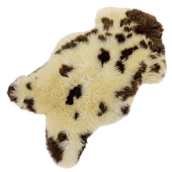 Thick Golden Ivory w Brown Spots Sheepskin