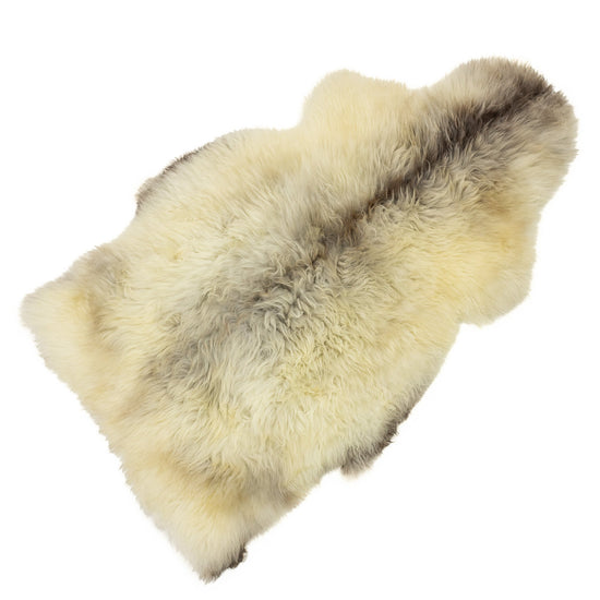 Large Thick Ivory Gray Long Wool Swedish Sheepskin