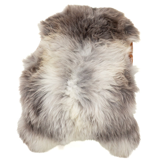 Thick Long Wool Gray and White Sheepskin