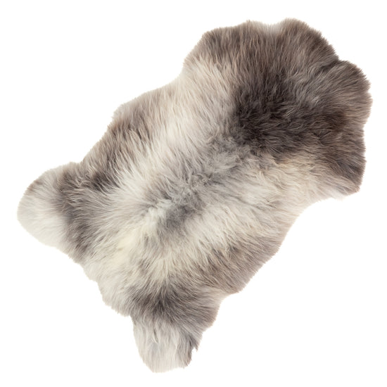 Thick Long Wool Gray and White Sheepskin Rug
