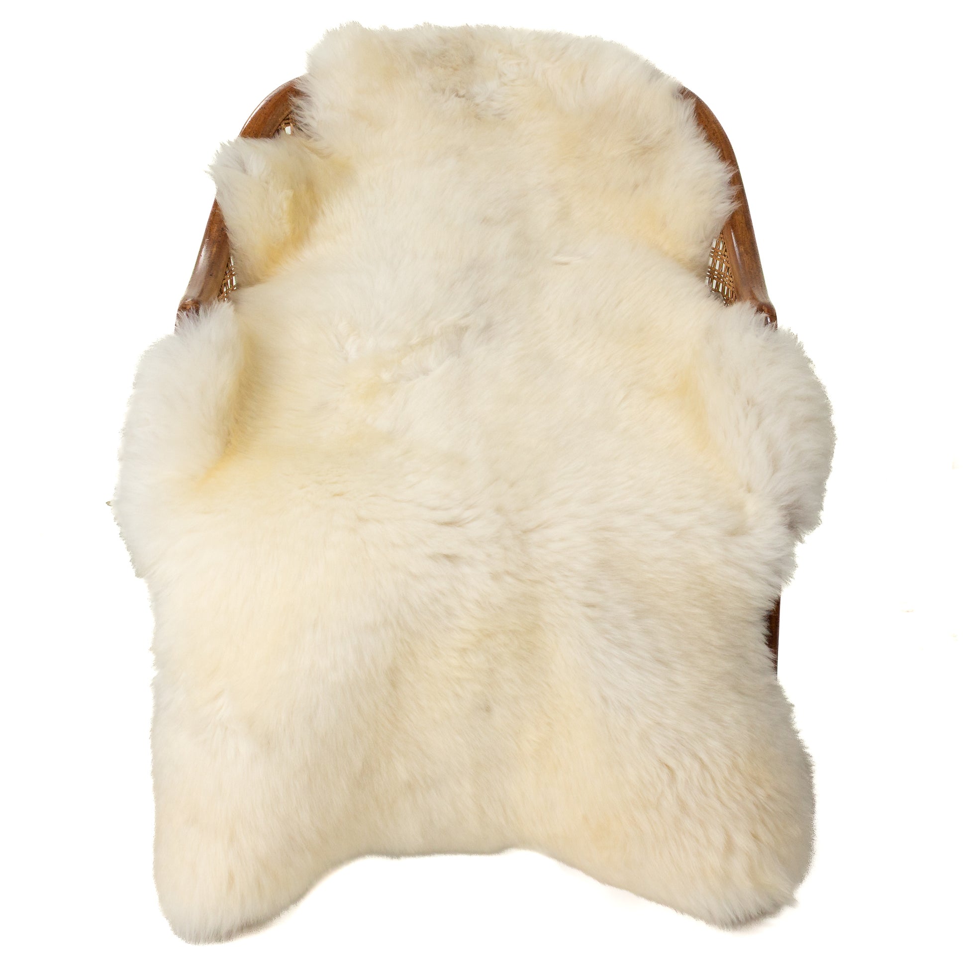 Thick Short Wool Cushy White w Light Mottled Sheepskin