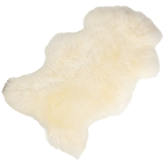 Thick Silvery White Sheepskin Rug