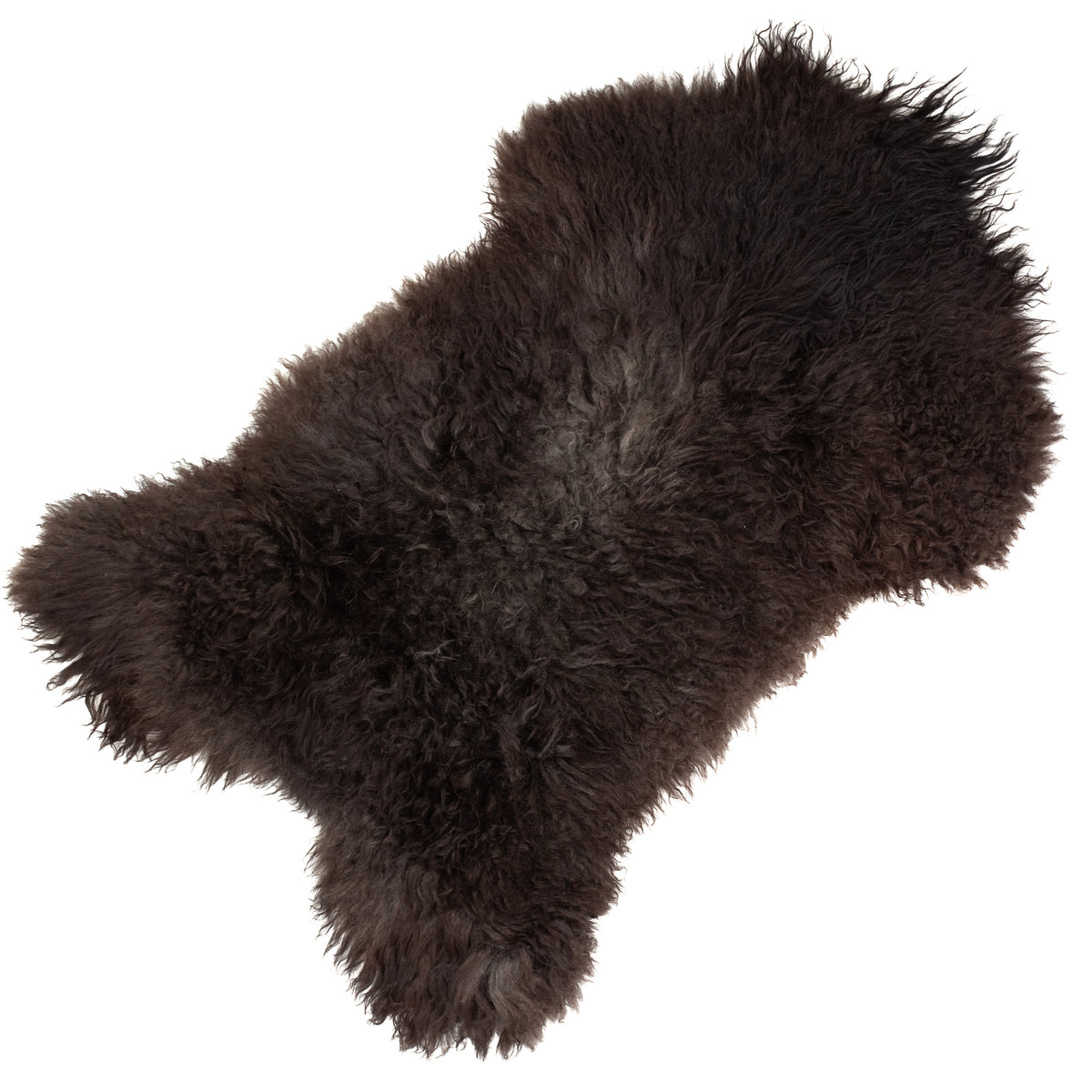Large Thick Soft Blackish Brown Gray Swedish Sheepskin Rug