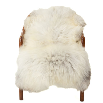 Thick Ivory White w Some Gray Sheepskin