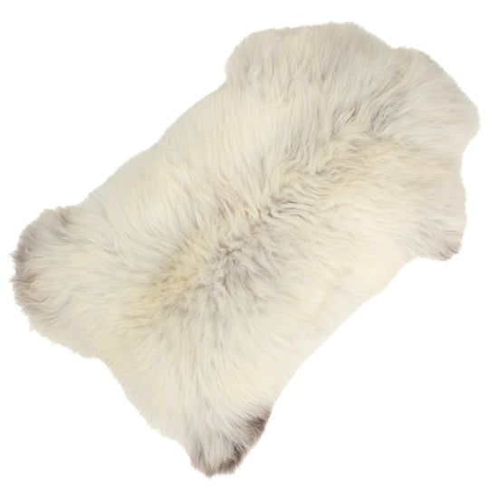 Thick Ivory White w Some Gray Sheepskin Rug