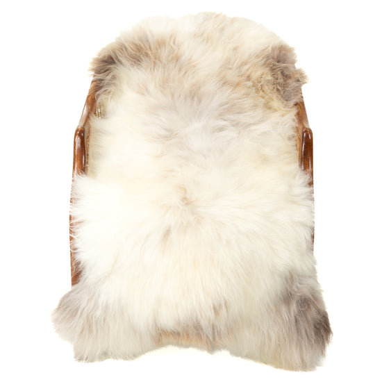 Thick White w Light Brown Mottled Sheepskin
