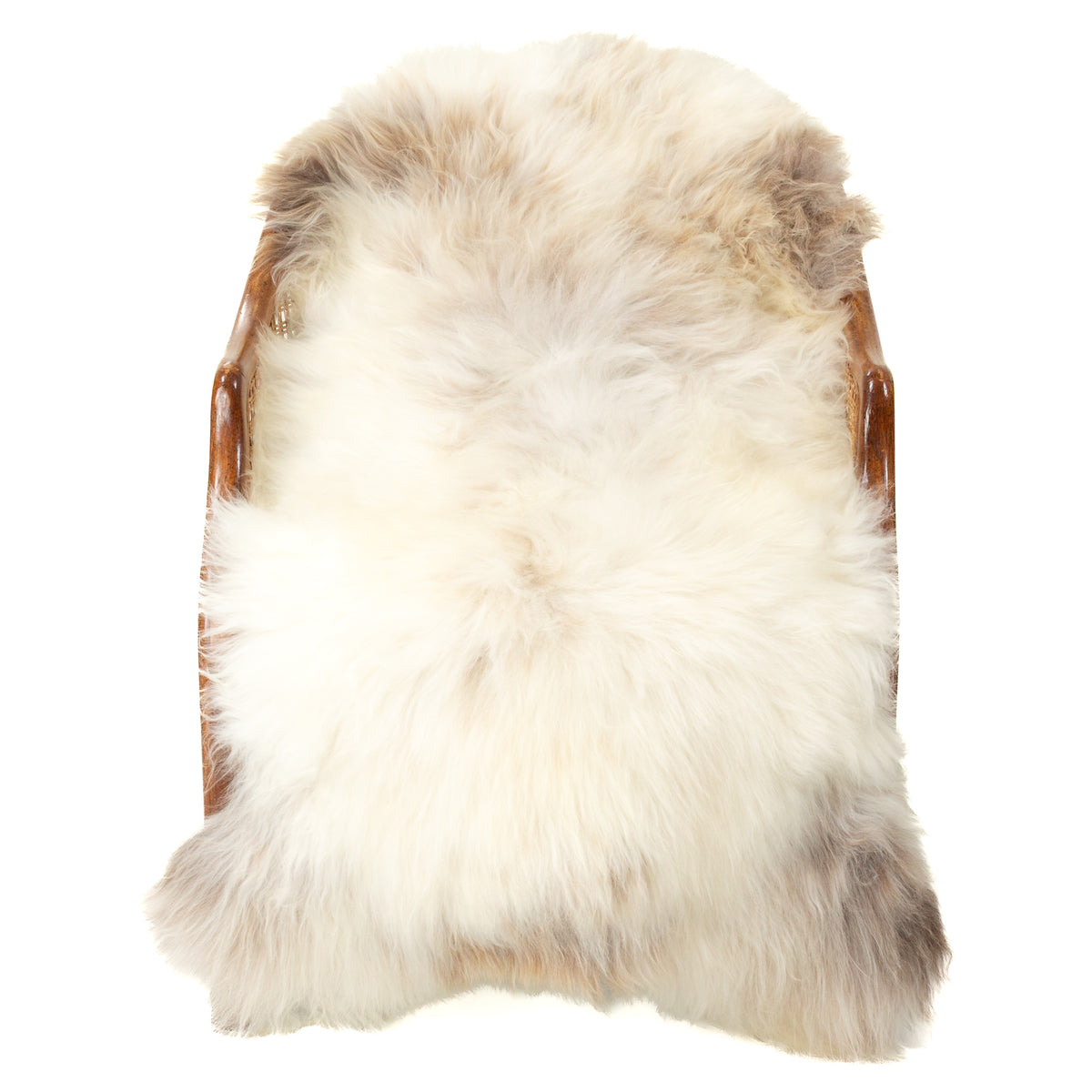 Thick White w Light Brown Mottled Sheepskin