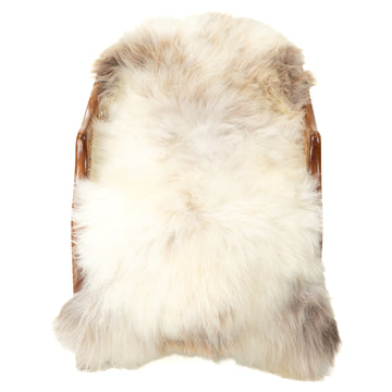 Thick White w Light Brown Mottled Sheepskin