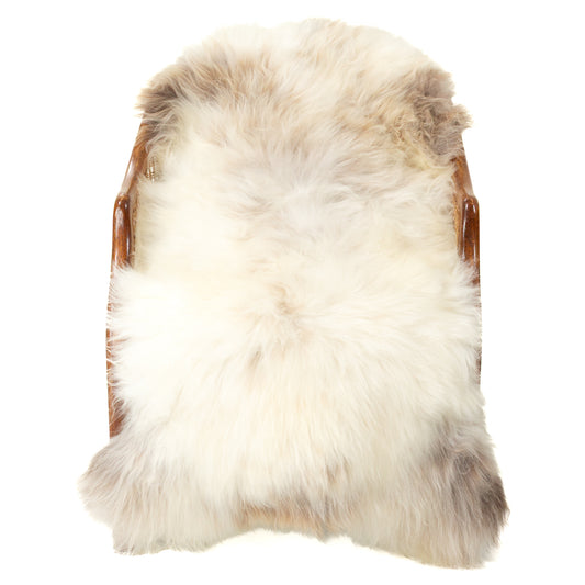 Thick White w Light Brown Mottled Sheepskin