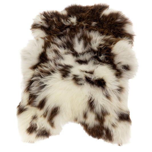Thick White and Brown Spotted Sheepskin