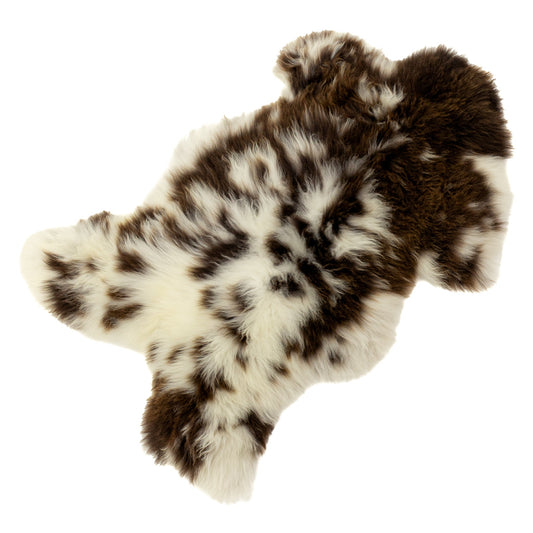 Thick White and Brown Spotted Sheepskin
