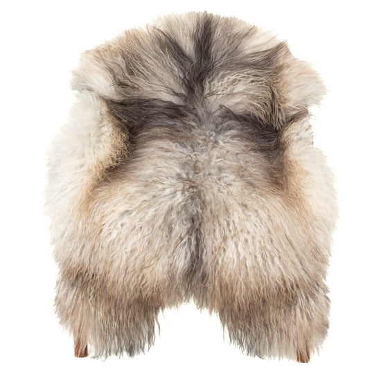 Wavy Hair Mix of Gray and Black Icelandic Sheepskin