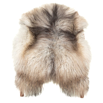 Wavy Hair Mix of Gray and Black Icelandic Sheepskin