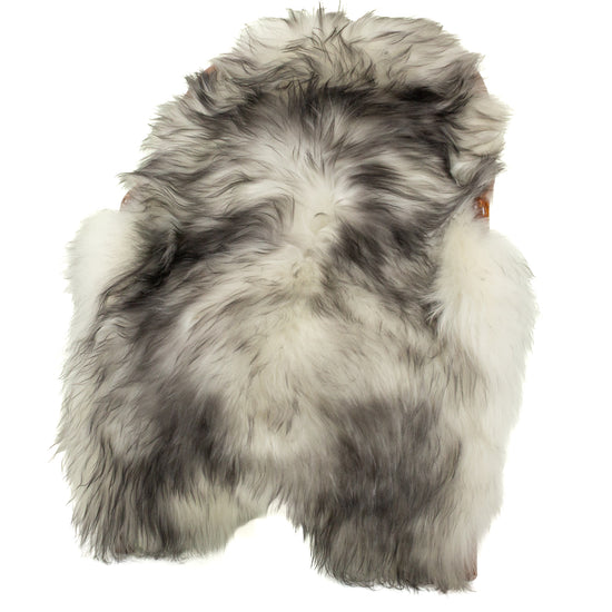 White w Black Dyed Tips Icelandic Sheepskin