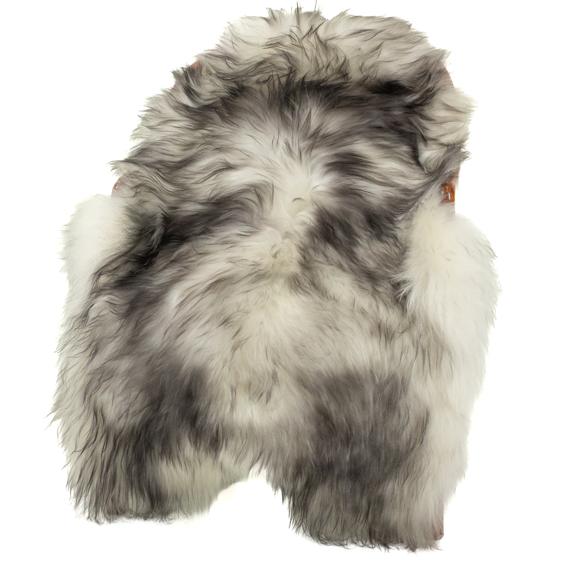 White w Black Dyed Tips Icelandic Sheepskin